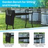 Flash Furniture Black Iron Framed Garden Kneeler and Bench Seat TLH-105-BK-GG
